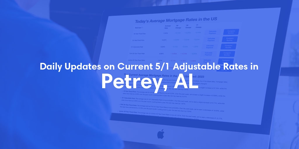 The Current Average 5/1 Adjustable Mortgage Rates in Petrey, AL - Updated: Sat, May 18, 2024
