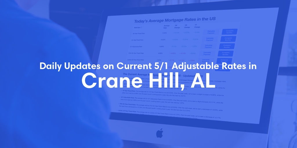 The Current Average 5/1 Adjustable Mortgage Rates in Crane Hill, AL - Updated: Fri, May 24, 2024