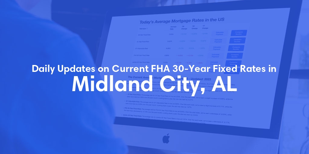 The Current Average FHA 30-Year Fixed Mortgage Rates in Midland City, AL - Updated: Wed, May 15, 2024