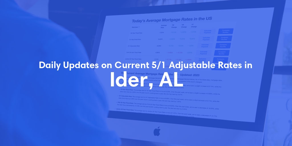 The Current Average 5/1 Adjustable Mortgage Rates in Ider, AL - Updated: Sat, May 18, 2024