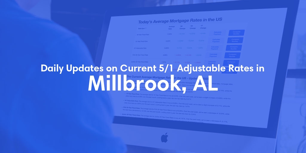 The Current Average 5/1 Adjustable Mortgage Rates in Millbrook, AL - Updated: Mon, May 20, 2024