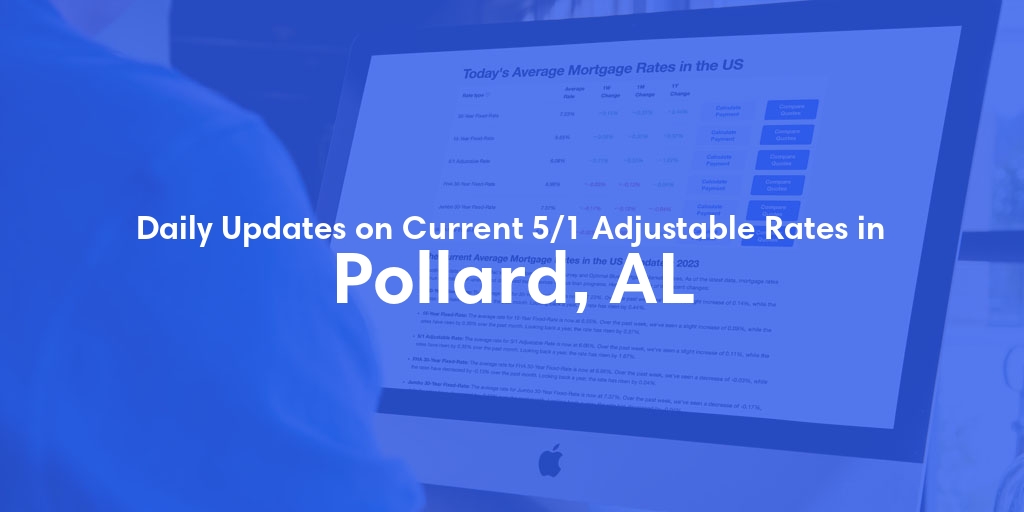 The Current Average 5/1 Adjustable Mortgage Rates in Pollard, AL - Updated: Wed, May 15, 2024