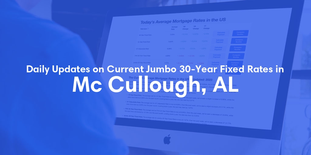 The Current Average Jumbo 30-Year Fixed Mortgage Rates in Mc Cullough, AL - Updated: Thu, May 16, 2024