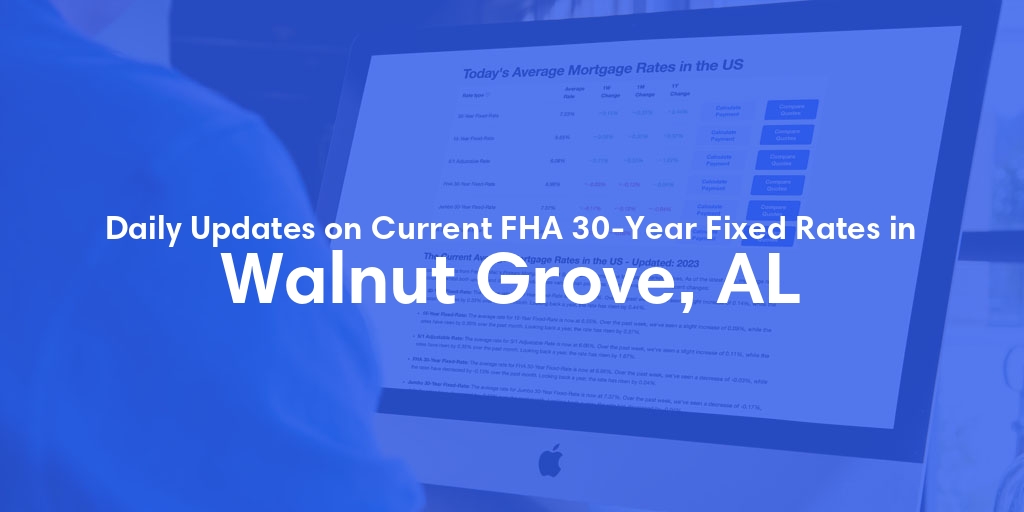 The Current Average FHA 30-Year Fixed Mortgage Rates in Walnut Grove, AL - Updated: Sat, May 18, 2024