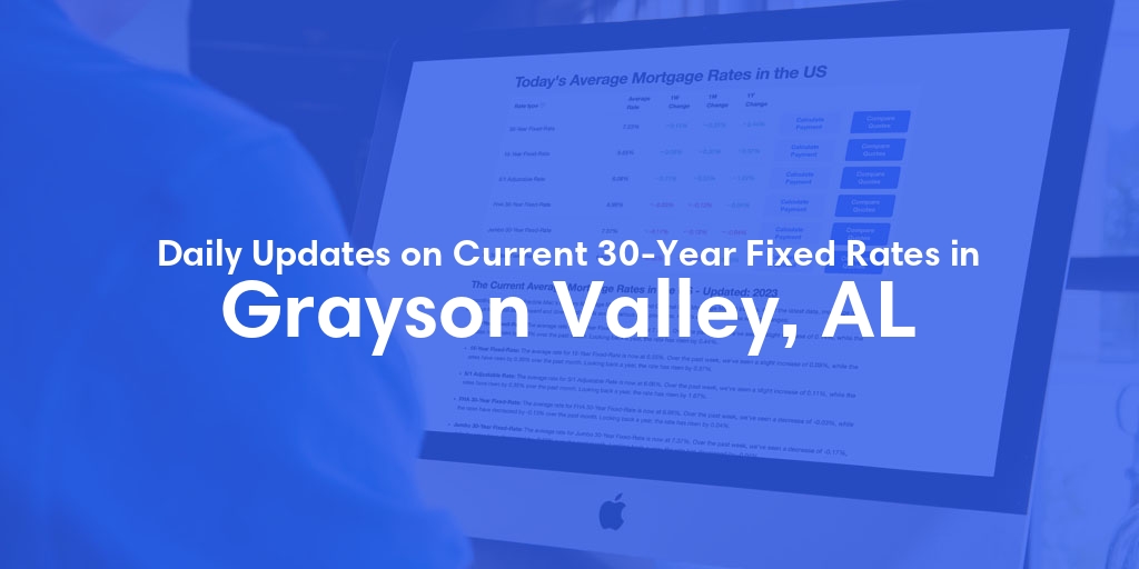 The Current Average 30-Year Fixed Mortgage Rates in Grayson Valley, AL - Updated: Mon, May 13, 2024