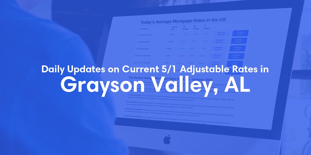 The Current Average 5/1 Adjustable Mortgage Rates in Grayson Valley, AL - Updated: Mon, May 13, 2024