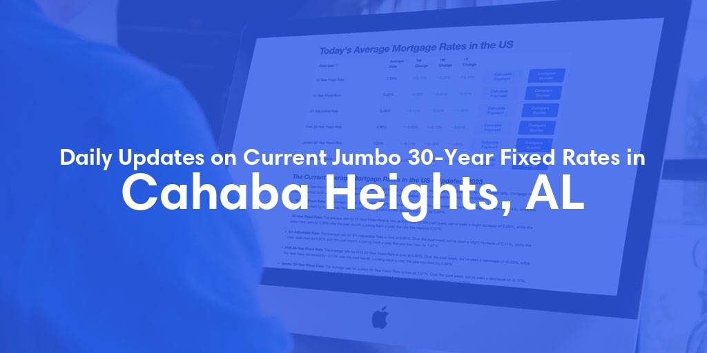 The Current Average Jumbo 30-Year Fixed Mortgage Rates in Cahaba Heights, AL - Updated: Thu, May 9, 2024