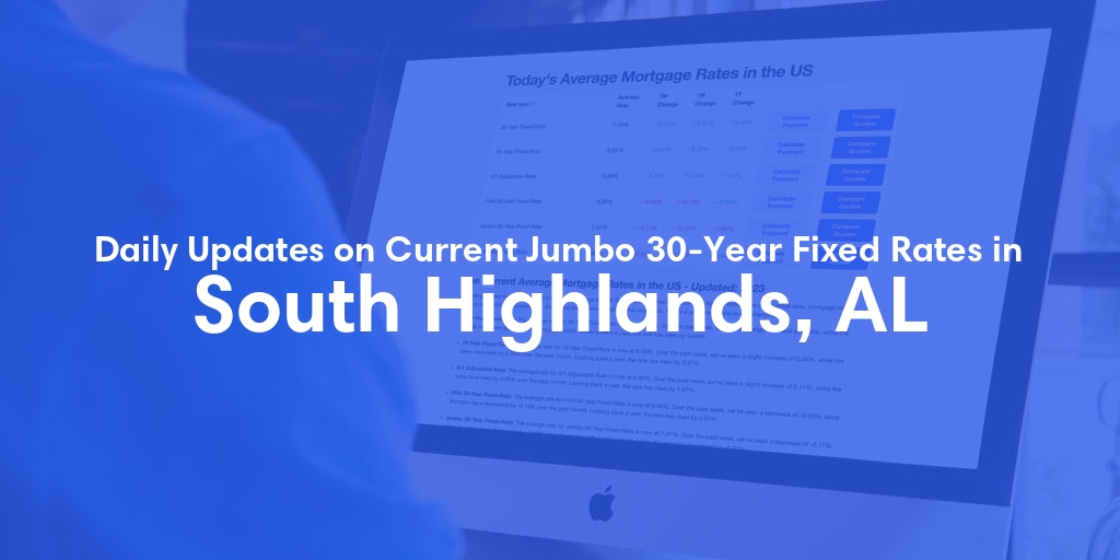 The Current Average Jumbo 30-Year Fixed Mortgage Rates in South Highlands, AL - Updated: Fri, May 10, 2024
