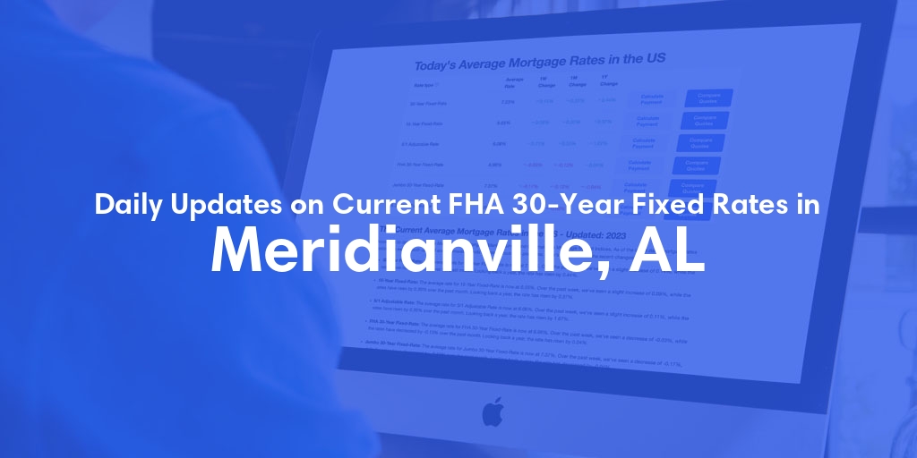The Current Average FHA 30-Year Fixed Mortgage Rates in Meridianville, AL - Updated: Fri, May 24, 2024