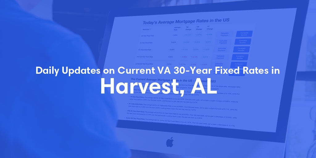 The Current Average VA 30-Year Fixed Mortgage Rates in Harvest, AL - Updated: Sun, Apr 28, 2024