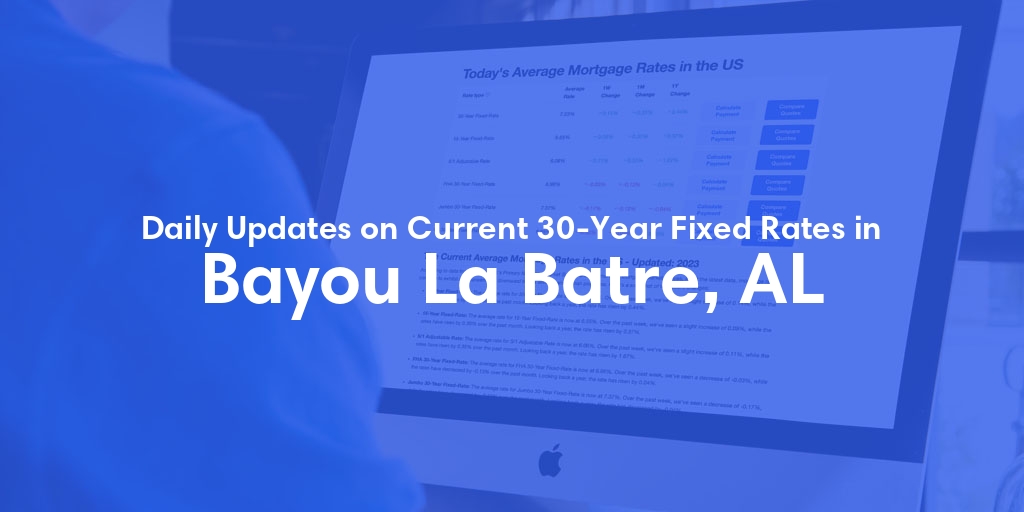 The Current Average 30-Year Fixed Mortgage Rates in Bayou La Batre, AL - Updated: Tue, May 21, 2024