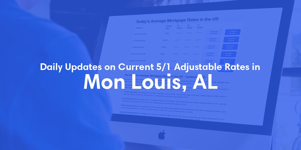 The Current Average 5/1 Adjustable Mortgage Rates in Mon Louis, AL - Updated: Mon, May 20, 2024