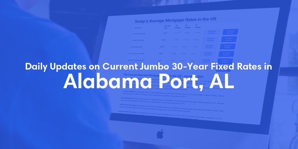 The Current Average Jumbo 30-Year Fixed Mortgage Rates in Alabama Port, AL - Updated: Tue, May 21, 2024