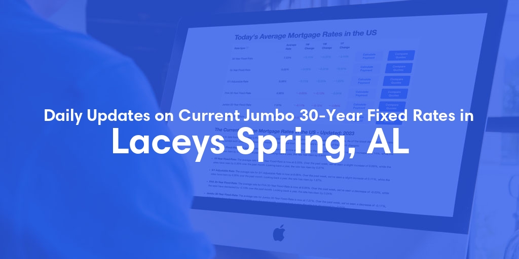 The Current Average Jumbo 30-Year Fixed Mortgage Rates in Laceys Spring, AL - Updated: Fri, May 17, 2024