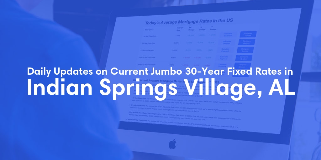 The Current Average Jumbo 30-Year Fixed Mortgage Rates in Indian Springs Village, AL - Updated: Sat, May 11, 2024
