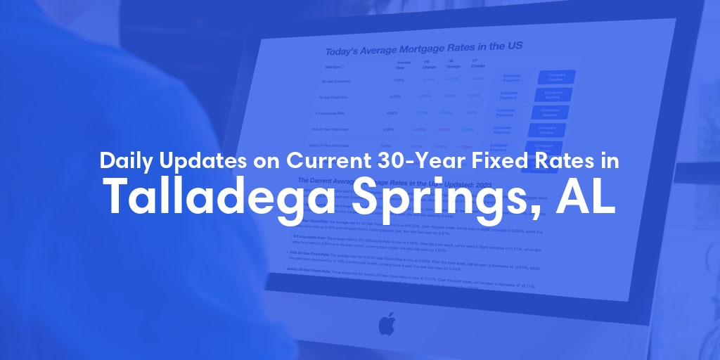 The Current Average 30-Year Fixed Mortgage Rates in Talladega Springs, AL - Updated: Fri, May 10, 2024