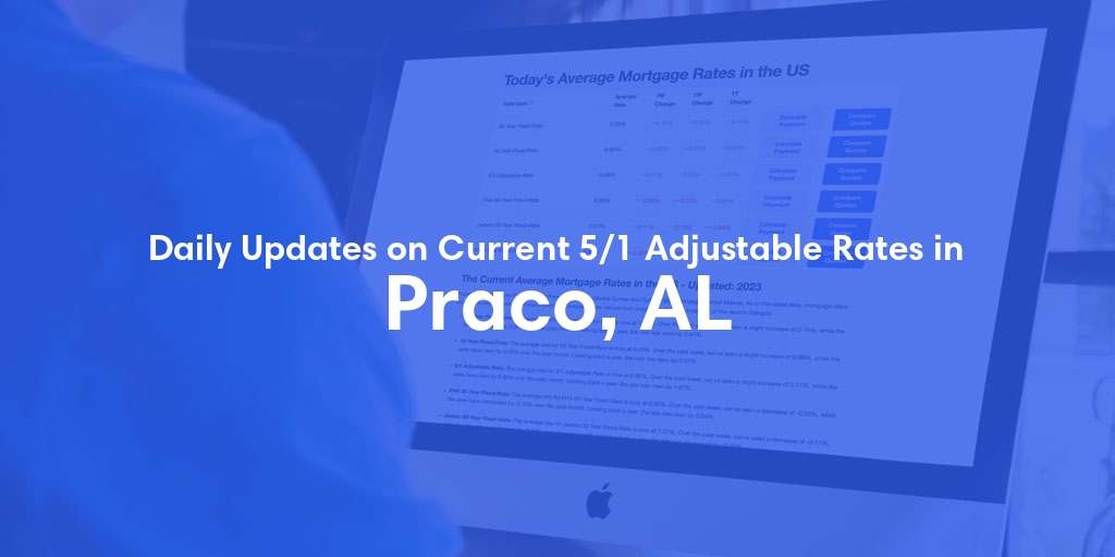 The Current Average 5/1 Adjustable Mortgage Rates in Praco, AL - Updated: Fri, May 17, 2024