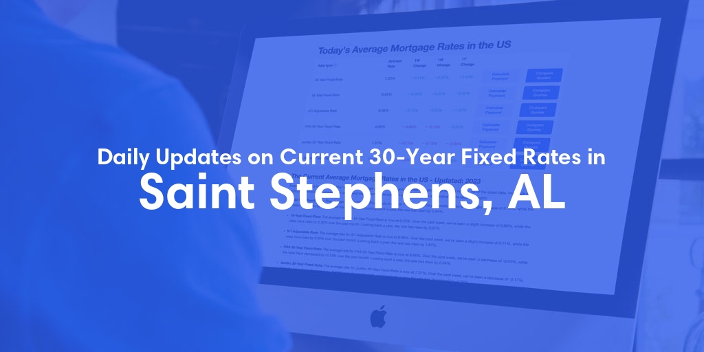 The Current Average 30-Year Fixed Mortgage Rates in Saint Stephens, AL - Updated: Fri, May 17, 2024