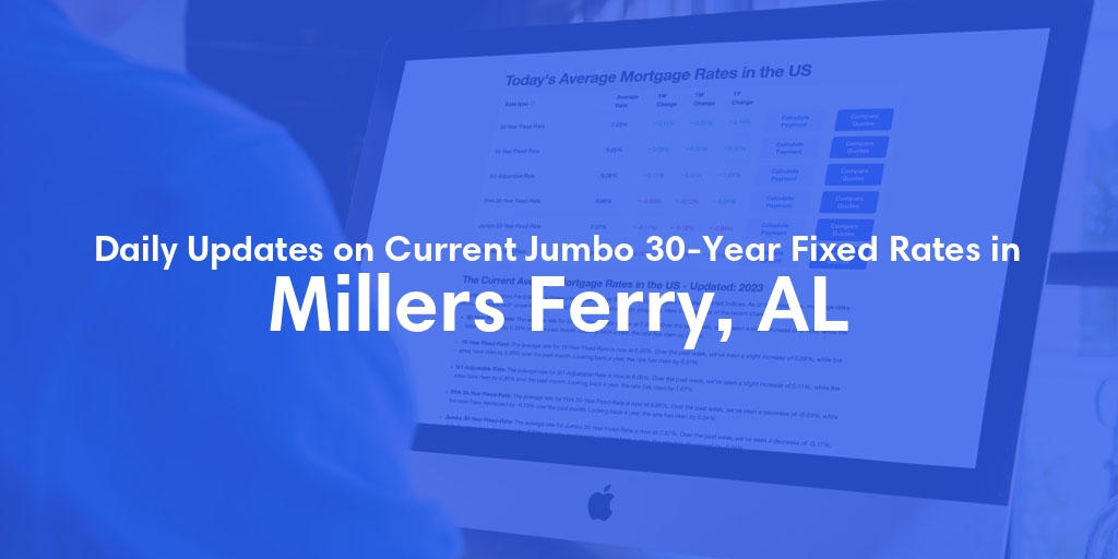 The Current Average Jumbo 30-Year Fixed Mortgage Rates in Millers Ferry, AL - Updated: Mon, May 27, 2024
