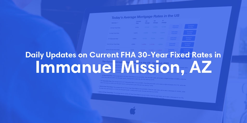 The Current Average FHA 30-Year Fixed Mortgage Rates in Immanuel Mission, AZ - Updated: Fri, May 17, 2024