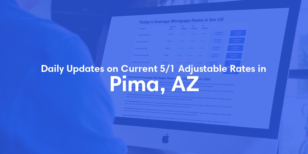 The Current Average 5/1 Adjustable Mortgage Rates in Pima, AZ - Updated: Fri, May 17, 2024