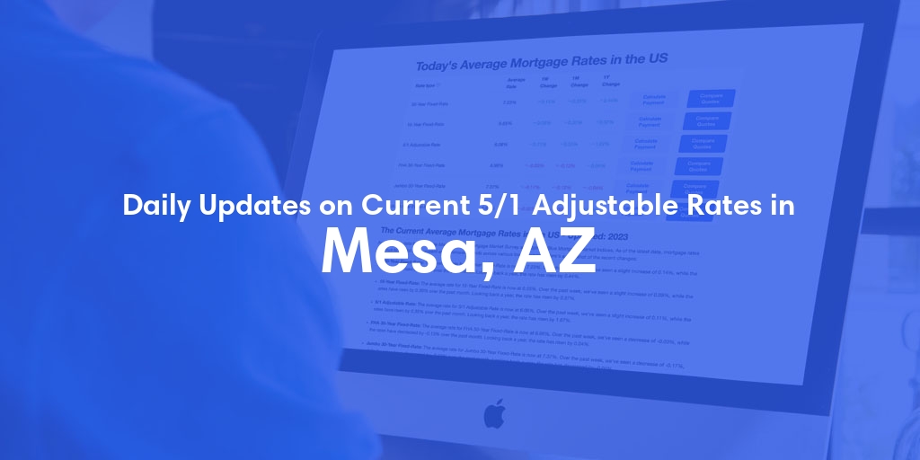 The Current Average 5/1 Adjustable Mortgage Rates in Mesa, AZ - Updated: Fri, May 10, 2024