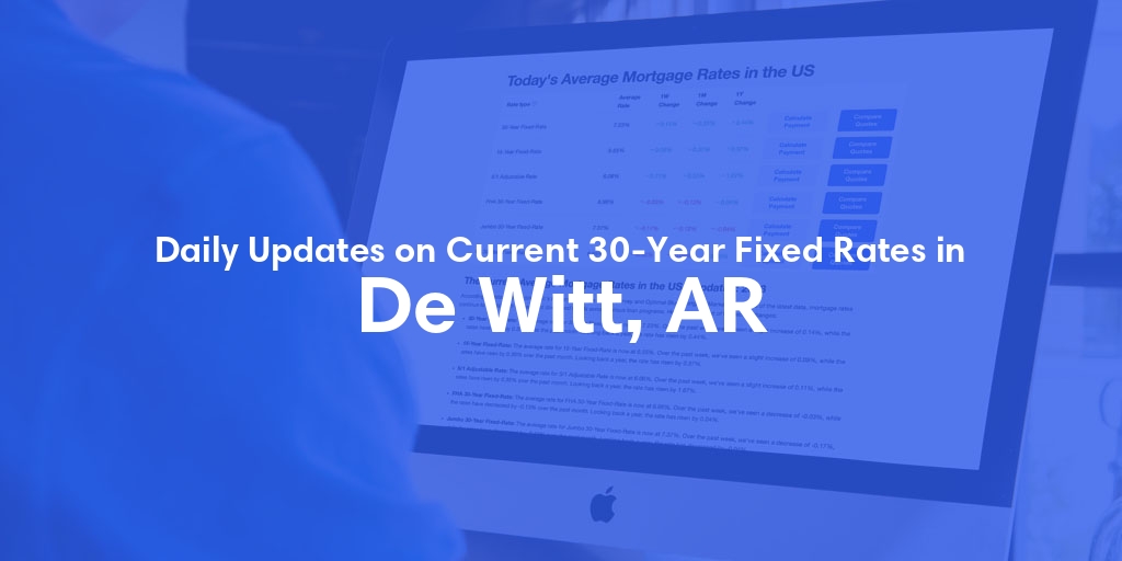 The Current Average 30-Year Fixed Mortgage Rates in De Witt, AR - Updated: Tue, May 14, 2024