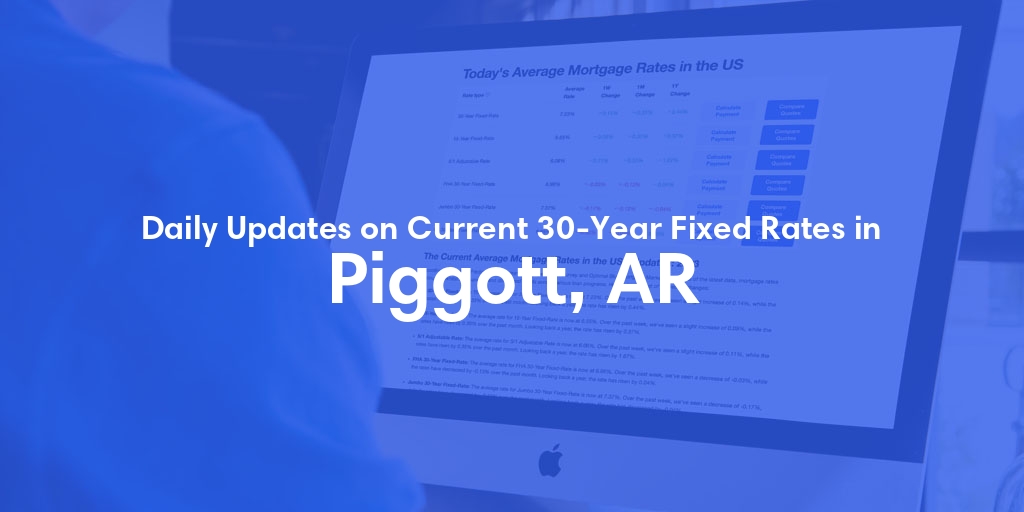 The Current Average 30-Year Fixed Mortgage Rates in Piggott, AR - Updated: Wed, May 22, 2024