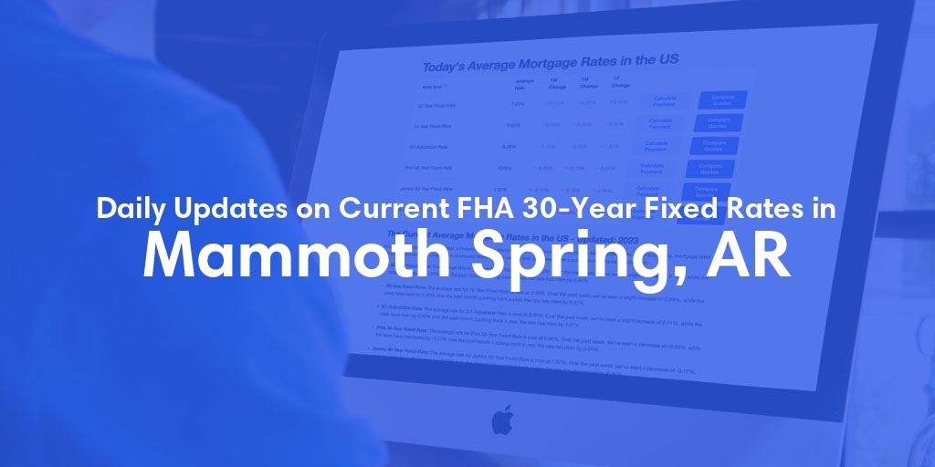 The Current Average FHA 30-Year Fixed Mortgage Rates in Mammoth Spring, AR - Updated: Sat, May 18, 2024