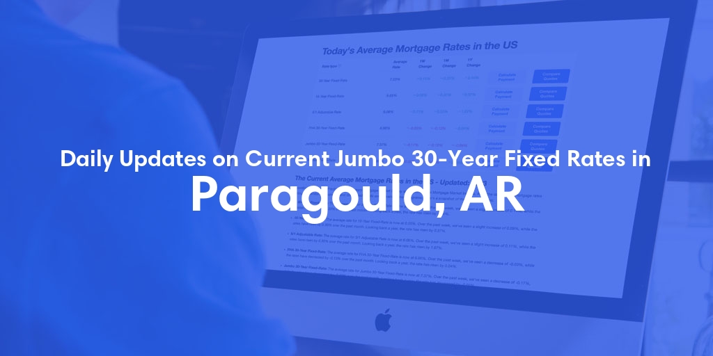 The Current Average Jumbo 30-Year Fixed Mortgage Rates in Paragould, AR - Updated: Tue, May 14, 2024