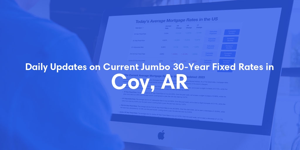 The Current Average Jumbo 30-Year Fixed Mortgage Rates in Coy, AR - Updated: Sun, May 19, 2024