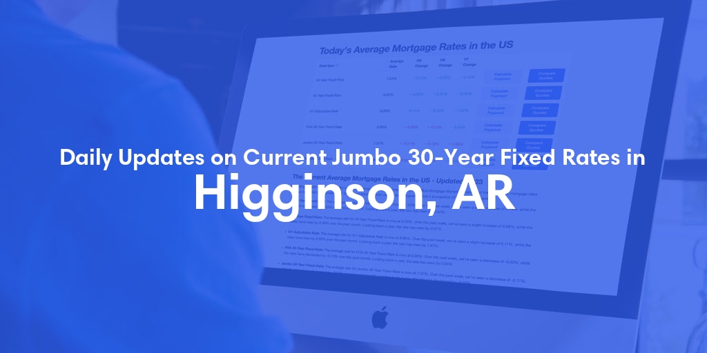 The Current Average Jumbo 30-Year Fixed Mortgage Rates in Higginson, AR - Updated: Sat, May 18, 2024