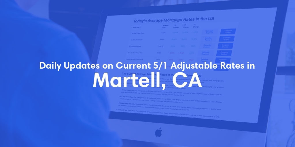 The Current Average 5/1 Adjustable Mortgage Rates in Martell, CA - Updated: Fri, May 17, 2024