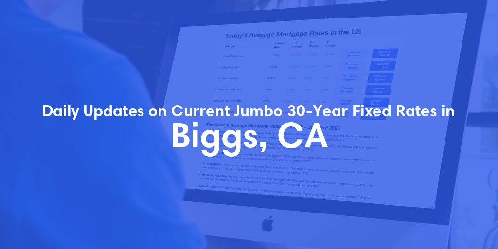 The Current Average Jumbo 30-Year Fixed Mortgage Rates in Biggs, CA - Updated: Fri, May 17, 2024