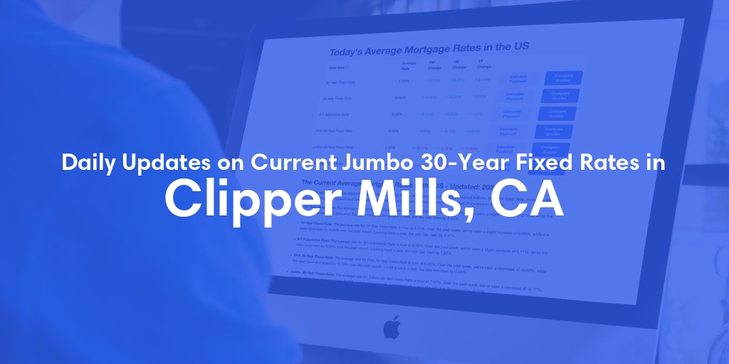 The Current Average Jumbo 30-Year Fixed Mortgage Rates in Clipper Mills, CA - Updated: Tue, May 21, 2024