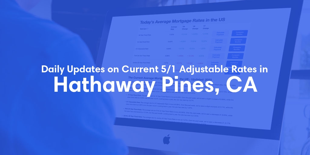 The Current Average 5/1 Adjustable Mortgage Rates in Hathaway Pines, CA - Updated: Tue, May 14, 2024