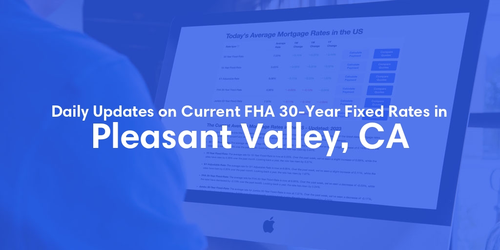 The Current Average FHA 30-Year Fixed Mortgage Rates in Pleasant Valley, CA - Updated: Thu, May 16, 2024
