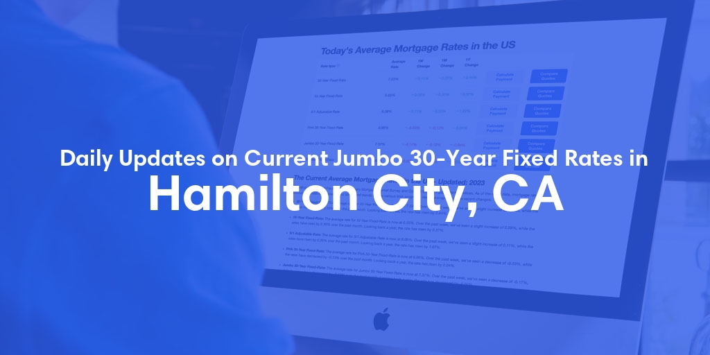 The Current Average Jumbo 30-Year Fixed Mortgage Rates in Hamilton City, CA - Updated: Sun, May 19, 2024