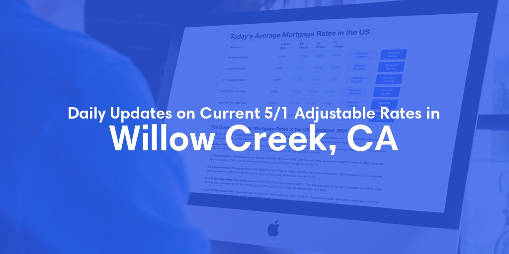 The Current Average 5/1 Adjustable Mortgage Rates in Willow Creek, CA - Updated: Fri, May 17, 2024