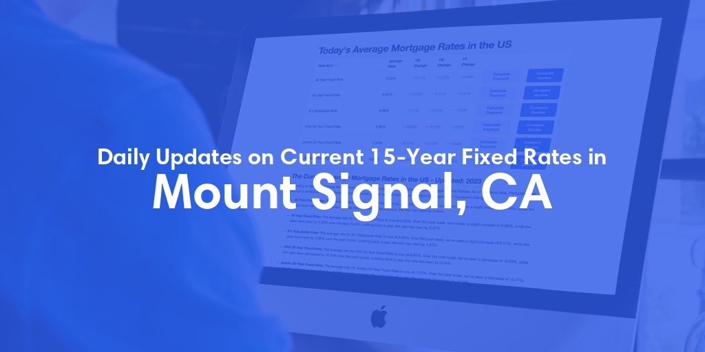 The Current Average 15-Year Fixed Mortgage Rates in Mount Signal, CA - Updated: Tue, May 14, 2024