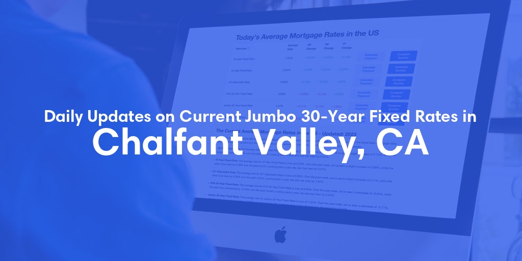 The Current Average Jumbo 30-Year Fixed Mortgage Rates in Chalfant Valley, CA - Updated: Fri, May 24, 2024