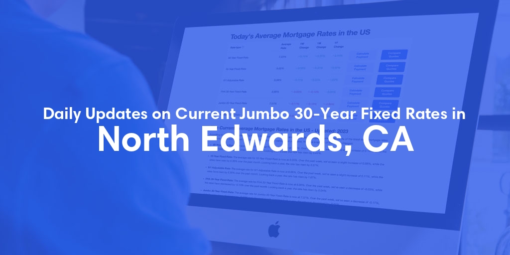 The Current Average Jumbo 30-Year Fixed Mortgage Rates in North Edwards, CA - Updated: Fri, Jun 21, 2024