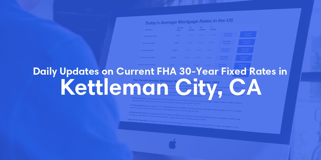 The Current Average FHA 30-Year Fixed Mortgage Rates in Kettleman City, CA - Updated: Fri, May 17, 2024