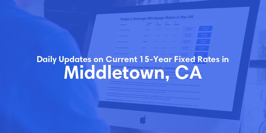 The Current Average 15-Year Fixed Mortgage Rates in Middletown, CA - Updated: Mon, May 20, 2024