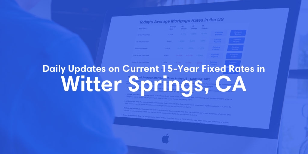 The Current Average 15-Year Fixed Mortgage Rates in Witter Springs, CA - Updated: Fri, May 17, 2024