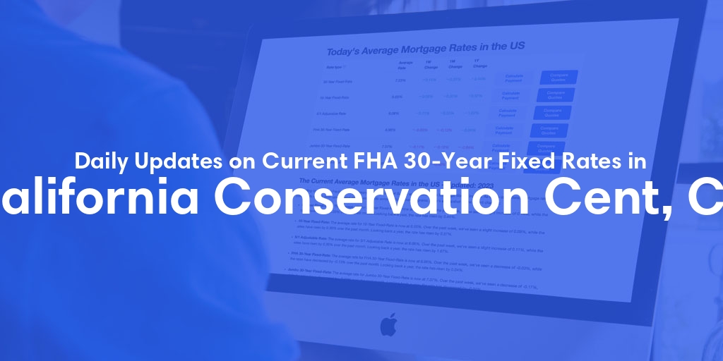 The Current Average FHA 30-Year Fixed Mortgage Rates in California Conservation Cent, CA - Updated: Sun, May 19, 2024