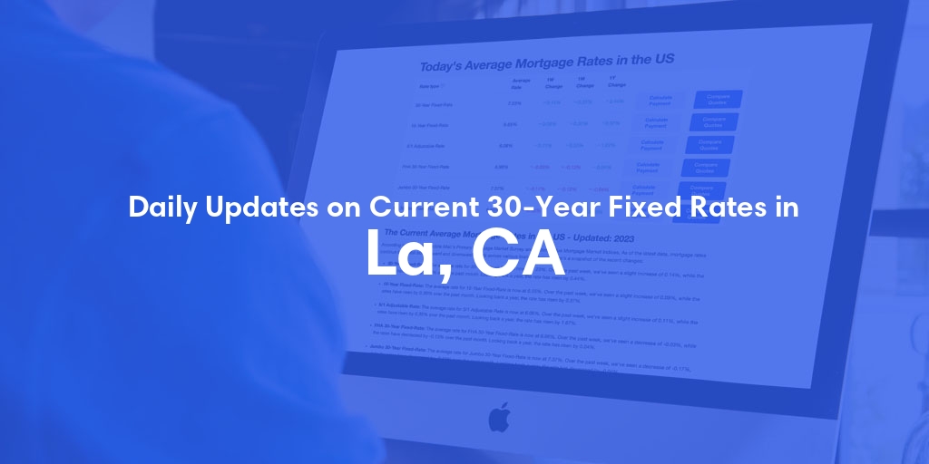 The Current Average 30-Year Fixed Mortgage Rates in La, CA - Updated: Thu, May 9, 2024