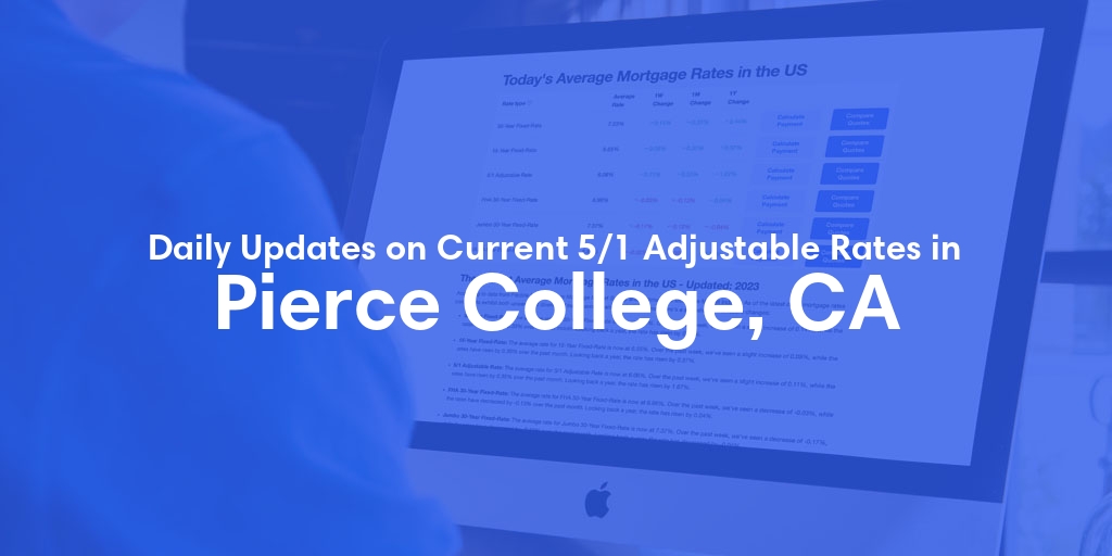 The Current Average 5/1 Adjustable Mortgage Rates in Pierce College, CA - Updated: Thu, May 9, 2024