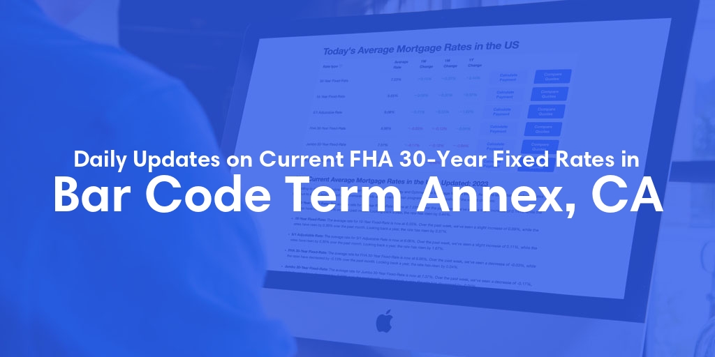 The Current Average FHA 30-Year Fixed Mortgage Rates in Bar Code Term Annex, CA - Updated: Thu, May 9, 2024