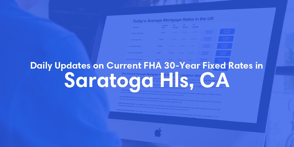 The Current Average FHA 30-Year Fixed Mortgage Rates in Saratoga Hls, CA - Updated: Thu, May 9, 2024